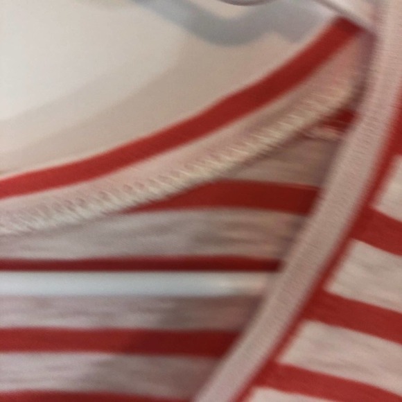 J Crew Factory Orange and white long sleeve top - Picture 2 of 3